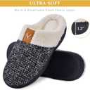 Parlovable Women's Slippers with Memory Foam, Wool-like Indoor Outdoor House Shoes with Anti-Skid Rubber Sole for Ladies, Gift for Women (Gray, M)