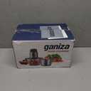 GANIZA Food Processors, Electric Food Chopper with Meat Grinder & Vegetable Chopper - 2 Bowls (8 Cup+8 Cup) with Powerful 450W Copper Motor - Includes 2 Sets of Bi-Level Blades (Grey)