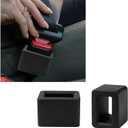 Augeny 2PCS Seat Belt Buckle Holder, Silicone Auto Rear Seat Belt Buckle Booster to Makes Receptacle Stand Upright for Easy Access, Universal Vehicle Seat Belt Buckle for Kids Black