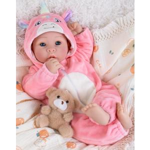 Aori 17 Inch Baby Dolls Realistic Doll with Ultra Real Life Soft Body & Pink Outfits for Girls 3+ | Pretend Play, Dress Up, Nursery Decor