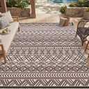 MontVoo-Outdoor Rug Carpet Waterproof 6x9 ft Reversible Patio Rug RV Camping Rug-Plastic Straw Rug Outside Indoor Outdoor Area Rug for Patio Deck Balcony Picnic Beach Outdoor Decor Boho Beige Brown