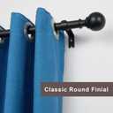 Black Curtain Rod for Window 72 to 144", Single Drapery Rod Matte Black Window Treatment, Adjustable 1" Diameter Thicken, Decorative With Classic Round Finial