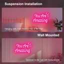 You Are Awesome Neon Sign 13x9in,Wall Decor for Girls Bedroom Class,Dimmable USB Pink Led Light for Wedding Birthday Party (YAS)