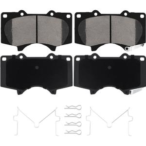 Front Ceramic Brake Pads Fit for Toyota 4Runner 2003-2023, for Tacoma 05-23, for FJ Cruiser 07-14, for Sequoia 01-07, for Tacoma 2005-2023, for Tundra 2000-2006, for Lexus GX460 GX470, 4PCS
