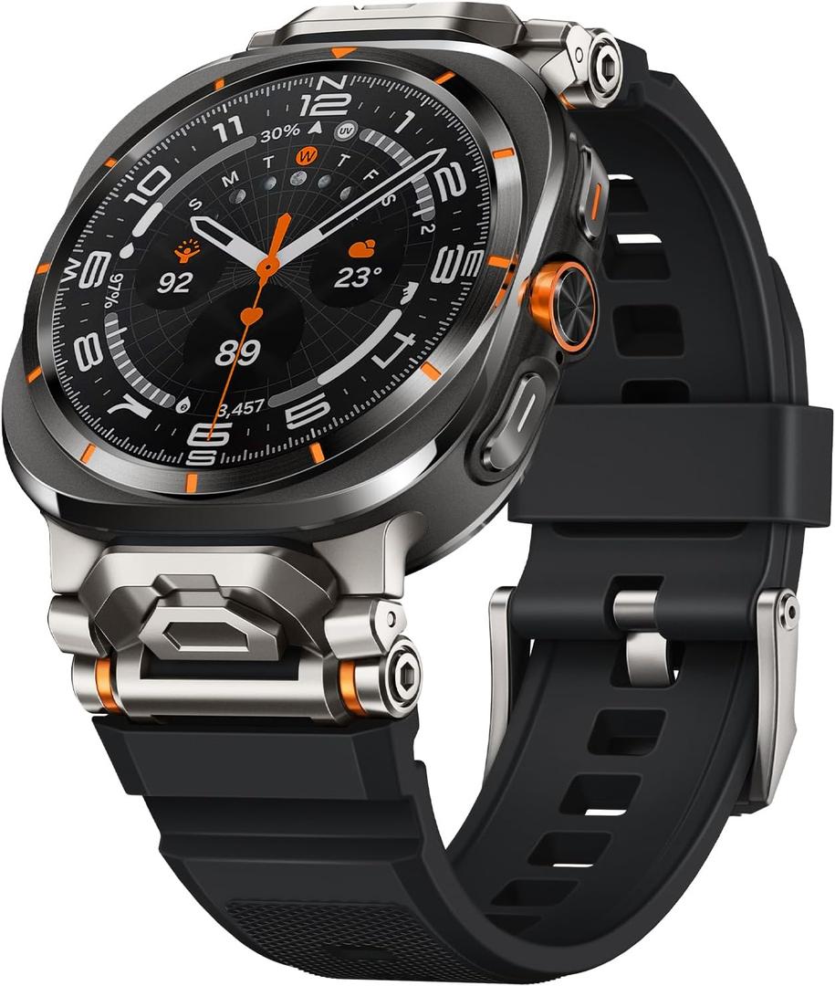 Suitisbest Sport Band Compatible with Galaxy Watch Ultra Bands 47mm (2025/2024), Samsung Ultra Watch Band for Men Women - Soft Silicone Samsung Watch Ultra Strap with Durable Stainless Steel Connector (Black)