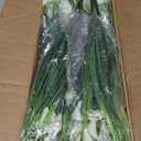 TURNMEON 20 Bundles Calla Lily (400 Heads) Artificial Flowers for Outdoors, Fake Plants UV Resistant Faux Plastic Fake Flowers for Indoor Planter Home Porch Yard Spring Summer Cemetery Decor(White)