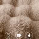 Ultra Soft Cozy Faux Fur Throw Blanket, Fuzzy Plush Thick Bubble Blanket, Oversize Luxury Fluffy Blanket for Couch, Sofa, Bedroom, and Living Room, 50x60 Inches, Light Brown