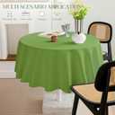 BYDOLL Table Cloth Round 60 Inch Tablecloth Fits Max50 Inch Diameter Top,Blue Washable Outdoor Winkle and Stain Resistant Spillproof Polyester Tablecloths for Round Tables Party Cover