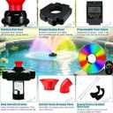 Pond Fountain Aerator,Pond Aerator,with Dynamic LED RGB Lighting Adjustable Modes, Digital Timer | 1 HP 15,000 GPH, 750W 110V, 100FT Cord - for Large Ponds, Lakes & Outdoor Water Features