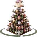 Willinglong 6 Tier Large Cupcake Stand for 100 Cupcake 360° Rotatable