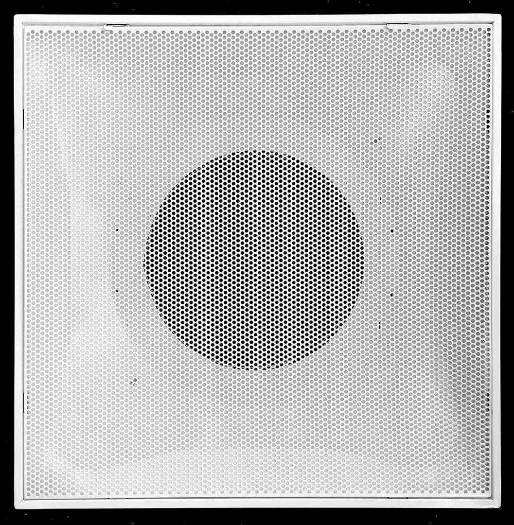 HVAC Premium 24" x 24" T-Bar Drop Ceiling Perforated Return Grill - Metal Back Casing - with 14" Collar
