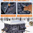 Weatherproof Heated Cat House for Outdoor in Winter, Heated Cat Bed Kitty Shelter with Cat Heating Pad, Insulated & Safe Escape Door, Warm Home for Outside Stray Cat