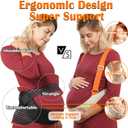 Upgraded Pregnancy Belly Band, Maternity Belly Bands for Pregnant Women with Adjustable Back Brace Straps, Breathable Maternity Pregnancy Belt for Back, Waist, Pelvic Support (M) (Orange)