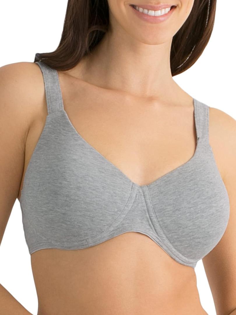 Fruit of the Loom Women's Full Coverage Anti-Gravity Bra  Wire-Free Cotton for Ultimate Comfort (36C)