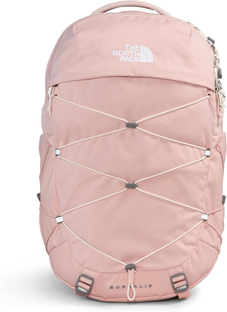 The North Face Women's Borealis Commuter Laptop Backpack | Everyday Travel Bag with 16" Laptop Sleeve, Women-Specific Fit, Reflective Details, Pink Moss Dark Heather/Gardenia White-NPF, One Size