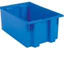 Nest and Stack Plastic Storage Container and Distribution Tote, (19-1/2-Inch L x 15-1/2-Inch W x 10-Inch H), Blue