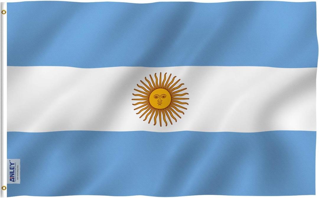 Anley Fly Breeze 3x5 Foot Argentina Flag - Vivid Color and Fade proof - Canvas Header and Double Stitched - Argentinian National Flags Polyester with Brass Grommets 3 X 5 Ft