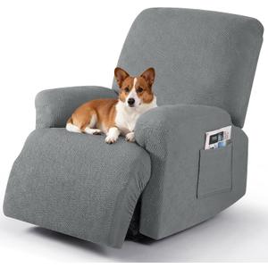 Timeles Recliner Covers Extra Wide Recliner Chair Covers Reclining Couch Covers Sofa Slipcovers Stretch Soft Washable (Single-Seater Oversized, Light Gray)