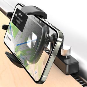 Charchendo Tesla Phone Mount for Tesla Model 3 Model Y, [Thick Cases Friendly] Car Vent Phone Holder with 6 Hook Clip Anti-Shake Compatible with iPhone 15 14 13, Android Smartphone, More 4-7" Phone