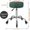 KKTONER Fashion Nine-Grid Salon Stool with Wheels 4.3-inch Thick Cushion Height Adjustable Swivel Stool Chair Smooth Gliding for Tattoo Facial Massage Spa (Vintage Green)