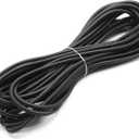 Baiann 3/16 Inch Elastic Cord Shock Marine Grade Black 30FT Bungee Stretch for DIY Projects, Tie Downs - UV and Weather Resistant, Long-Lasting Stretch Round Elastic String