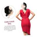 Half Black White Wig Witch Costume Accessory for Women Synthetic High-temperature Fiber Stage Performance Festival Party Halloween Cosplay