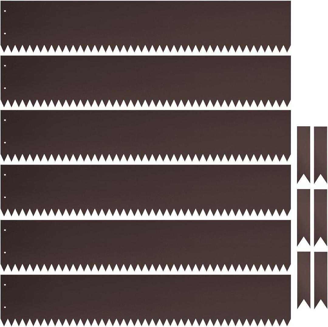 Steel Landscape Edging 40 Inch Strips, Steel Edging 8 Inch Depth, 6 Pack Hammer in Landscape Edging, Metal Landscape Edging, Metal Edging for Landscaping (Brown)