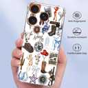 Country Western Case for iPhone 17 Pro Max,Vintage Cowboy Elements,Trendy Cool Soft TPU Bumper Cover for iPhone 17 Pro Max