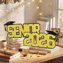 2 x Xuhal 2 Pcs 2026 Senior Sign Glitter Senior 2026 Photo Props Gold and Black 3D Graduation Decorations Grad Night Party Photoshoot Supplies School Graduate Decorations