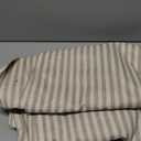 Vangao Linen Striped Curtains for Living Room Bedroom Farmhouse Tickingstripe Light Filtering Window Curtains Printed Drapes Grommet Top 2 Panels Grey W50 x L84 Inch