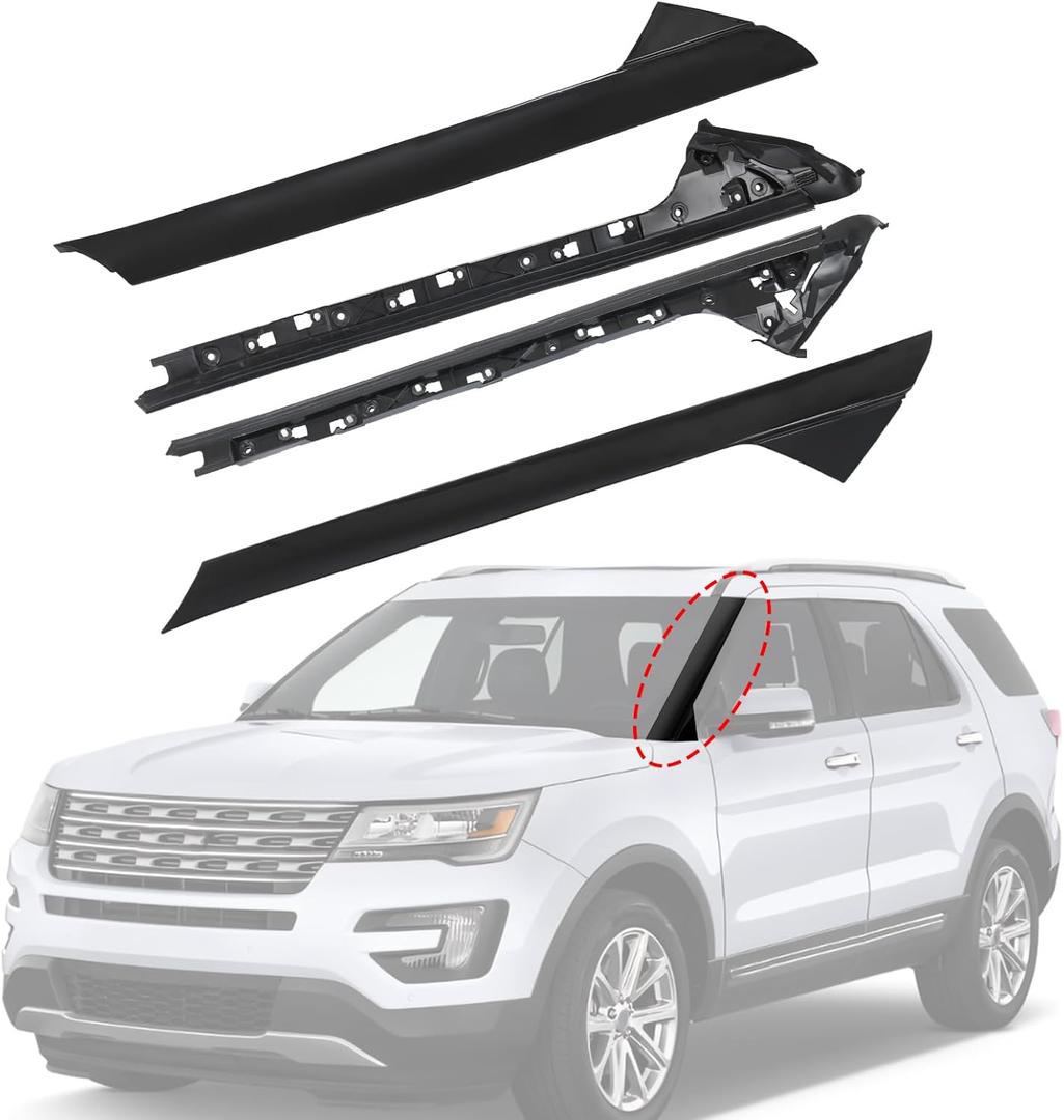 A-Pillar Molding Trim Kit Outer and Inner Trim Set Replacement for 2011-2019 Ford Explorer 4 Door Utility (Left & Right) Replaces 926-451 926-450