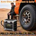 ZOPOM Tire Inflator Portable Air Compressor, 12V DC Car Air Pump with Auto Shut-Off & Digital Pressure Gauge, 100 PSI Corded Inflator for Car, Motorcycle, Bicycle & Sports Balls, LED Light
