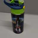 Outer Space Rocket Kids Water Bottle with Straw and Carry Handle Galaxy Planet Earth Satellite Vacuum Insulated Stainless Steel Bottles 12 oz Green Lid Leak-Proof for Boys Girls Toddler 4-8 Years Old