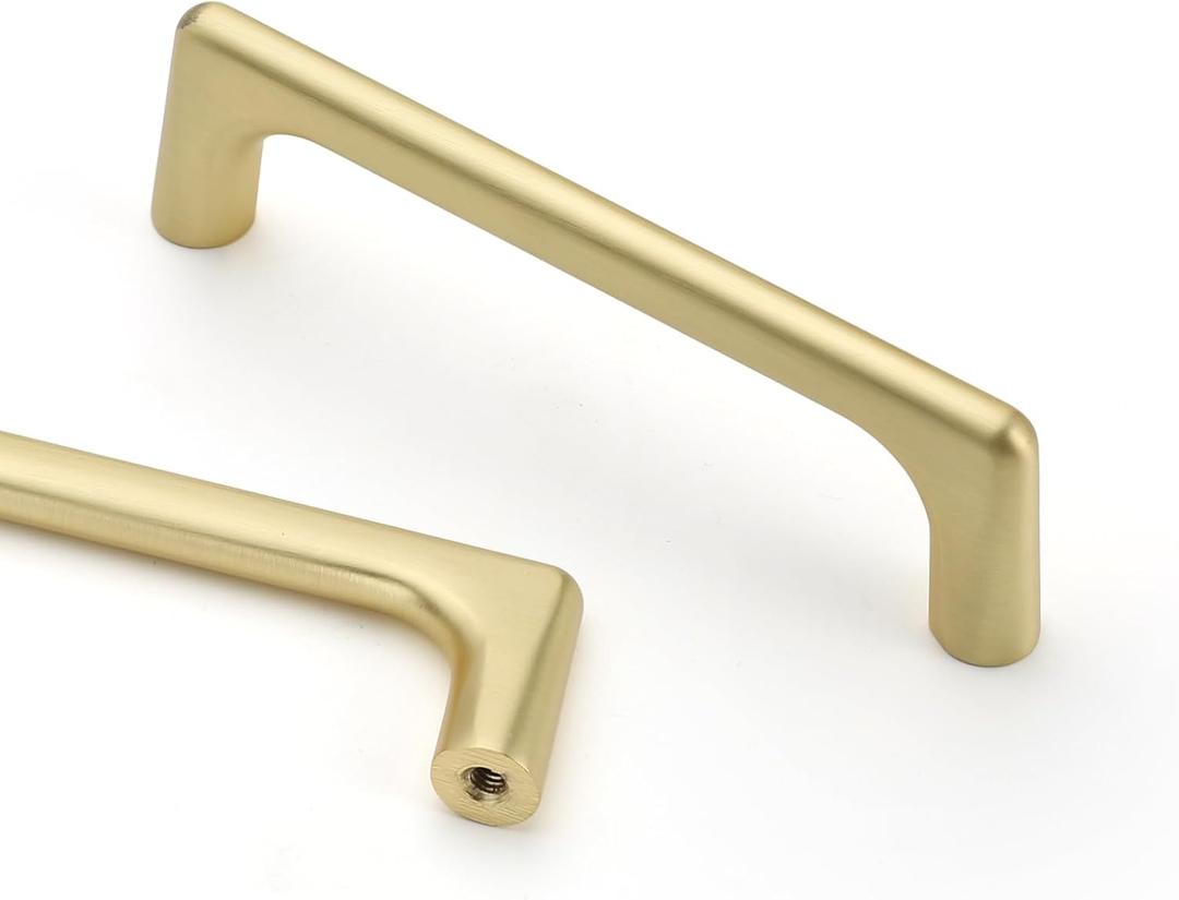 Asidrama 10 Pack 3.75 Inch(96mm) Brushed Gold Cabinet Pulls Cabinet Handles Cupboard Handles Kitchen Cabinet Hardware for Cupboard Drawer Pulls
