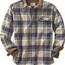 Legendary Whitetails Mens Long Sleeve Button Down 100% Cotton Flannel Shirt (Large, Shale Plaid)