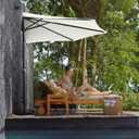ABCCANOPY Patio Umbrella Outdoor Half Umbrellas for Patio, Backyard, Garden, Deck (9FT, Light Beige)