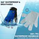 Vgo... Men's Winter Work Gloves,Waterproof,Impact Reducing,Leather Palm,Touchscreen for Construction,Cold Storage,Outdoor (Blue, L)