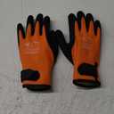 OriStout Winter Work Gloves for Men and Women, Touchscreen, Waterproof Gloves for Working in Freezer, Fishing and Gardening, Thermal Insulated, Super Grip, Orange, Large