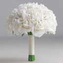 10 Inch Wedding Bouquets for Bride, Morandi Ivory Cream White Real Touch Rose Bridal Bouquet, Artificial Flower Bouquet for Wedding Ceremony, Prom, Bridal Shower