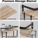 RICHER HOUSE Dual-Level Guardrail Floating Shelves, Rustic Wood Shelf Wall Mounted, Over Toilet Paper Storage Shelf for Bathroom Wall Decor, Bathroom Organizers and Kitchen Storage - Rustic Wood