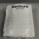 Bedsure Fluffy Duvet Cover Set - Ultra Soft Plush Shaggy Comforter Cover Queen Size, Warm Flannel Fleece Bed Sets for Winter, 3 Pieces (Striped Pattern, Coconut White) (Queen (90" x 90")