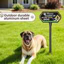 Please Clean Up After Your Dog Sign for Yard - 10*5 inch/37" Extra Tall Dog Poop Sign with Adjustable Stake - Rust-Free Aluminum, UV Protected, Weatherproof No Dog Pooping Sign for Lawn, Garden & Sidewalk