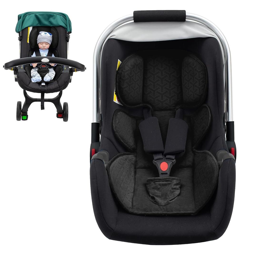 Infant Insert for Doona, Thickened Baby Car Seat Head & Body Support, Universal Carseat Head Support for Infant, Baby Car Seat Cushion with Filled Sponge, Waterproof Piddle Pads for Toilet Training (Black)
