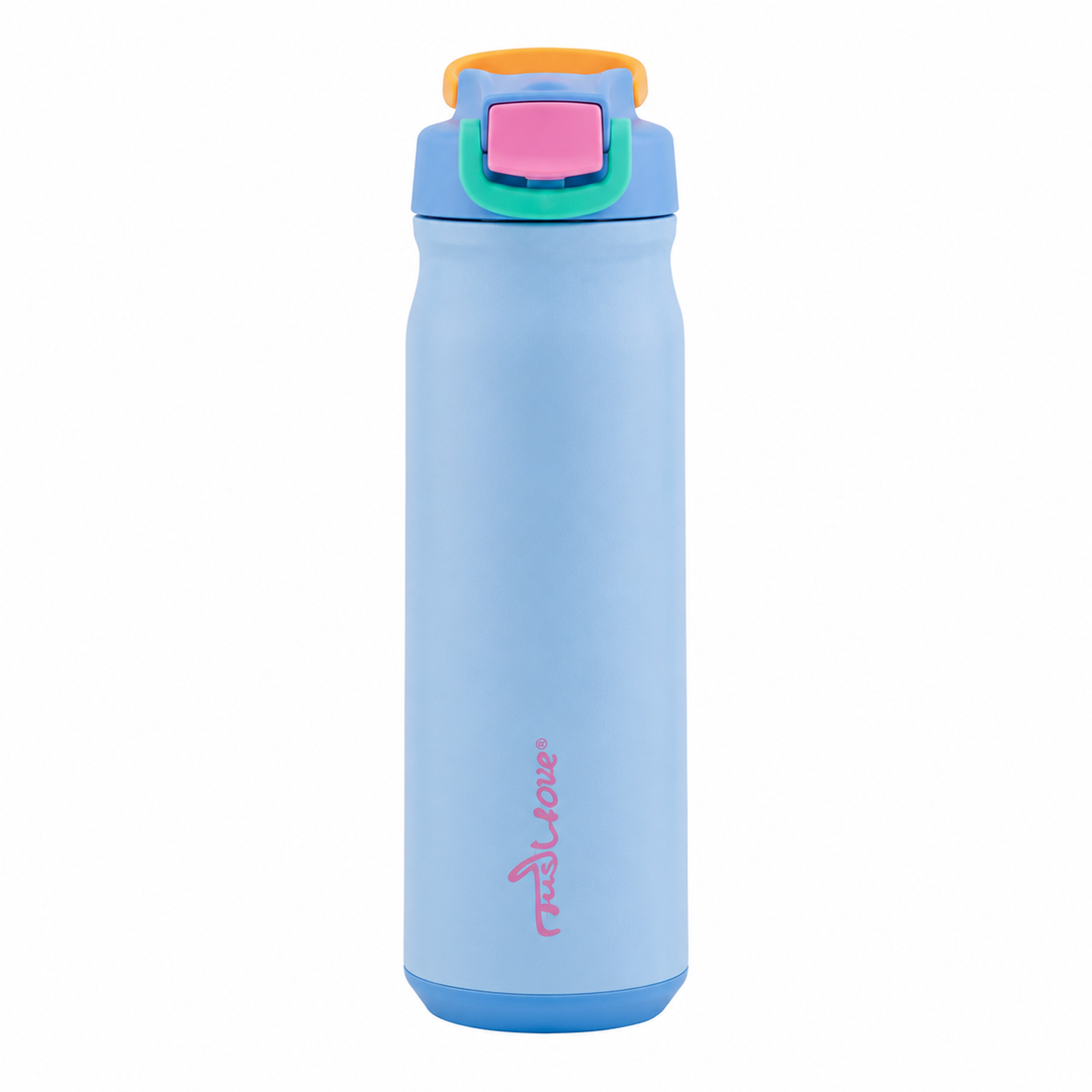 REDUCE Aura Vacuum Insulated 26 oz Water Bottle - Leak-Proof & Chug Spout for Quick Hydration - Keeps Drinks Cold for 30 Hours - Removable Handle for Travel or Gym - Soft Sit Base - Glacier