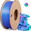 Silk PLA 3D Printer Filament Triple Color Silk PLA Filament 1.75mm 3D Printing Filament Fit Most FDM Printers, 250g Spool(0.55lbs), 3 in 1 Color Rose Red Sky Blue Green