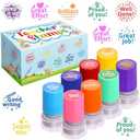 Fancy Land Teacher Stamps Self Inking for Classroom Rubber Stamp for Grading Homework Test Motivation Students Behavior Reward Supplies 8Pcs