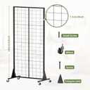 1-Pack Grid Wall Panels, 2' X 5.5' Ft Gridwall Panel Display Stand, Heavy Movable Floorstanding Detachable Gird Wall Panels, Suitable for Art Fairs(Lncludes 4-Pack Mesh Accessories)