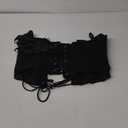 Corset Tops for Women Lace Up Overbust Corset Bustier Halloween Costume Strapless Sexy Going Out Crop Top Tank, Black, S