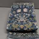 4x8 Washable Kitchen Area Rug: Farmhouse Stain-Resistant Elegant Floral Rug for Living Room Bedroom Wide Soft Carpet for Entryway Bathroom Thin Hallway Floor Mat with Non Slip Backing (4x8, Floral/Blue)