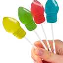 Christmas 3D Light Bulb Suckers - Holiday Lollipops Individually Wrapped (12) - Christmas Candy - Candy Stocking Stuffers - Candy Bags - Xmas Party Favors